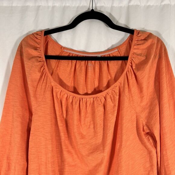 Boden Blouse Women's Small Orange Off the Shoulder 3/4 Baloon Sleeve Cotton - Picture 2 of 10